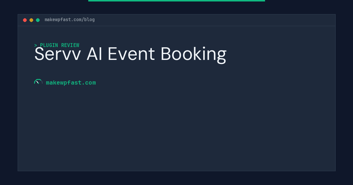 Servv AI Event Booking - MakeWPFast
