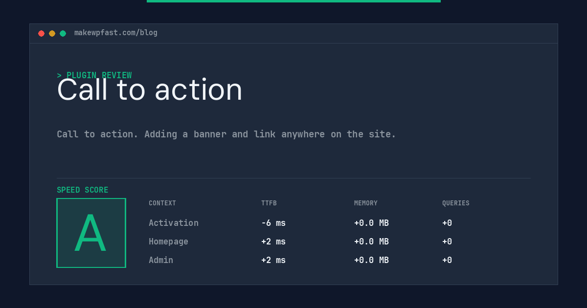 Call to action - MakeWPFast
