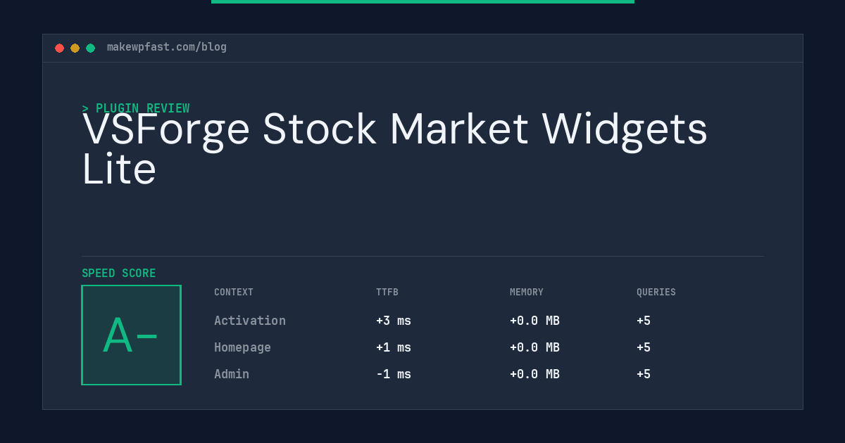 VSForge Stock Market Widgets Lite - MakeWPFast