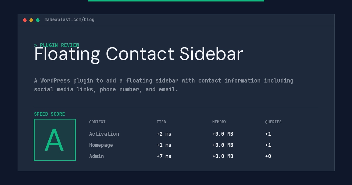 Floating Contact Sidebar - MakeWPFast