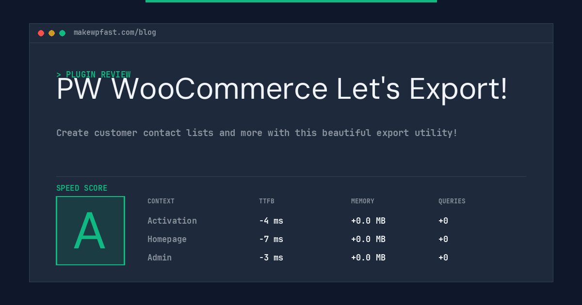 PW WooCommerce Let's Export! - MakeWPFast