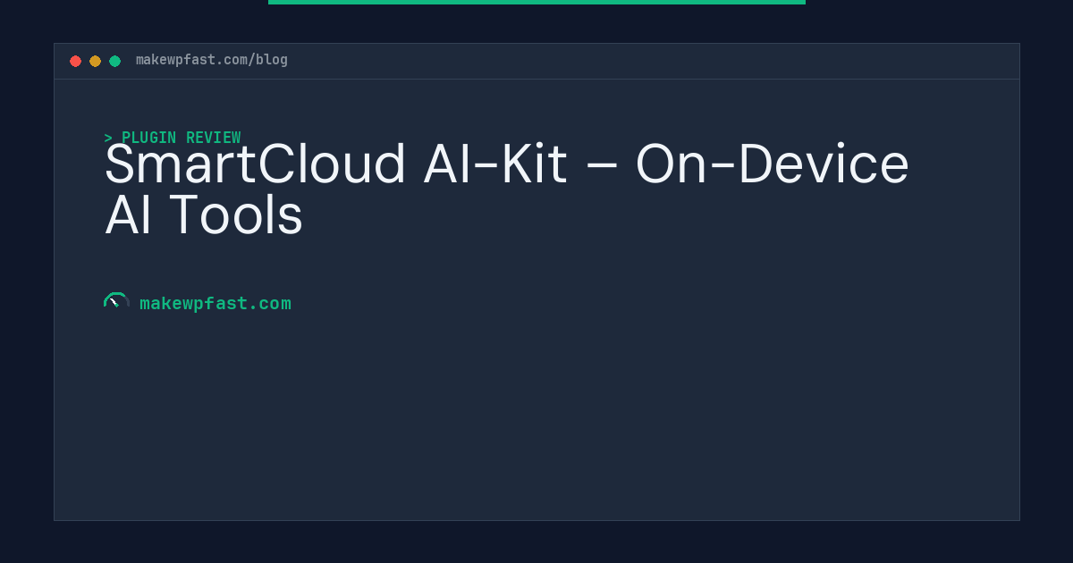 SmartCloud AI-Kit – On-Device AI Tools - MakeWPFast