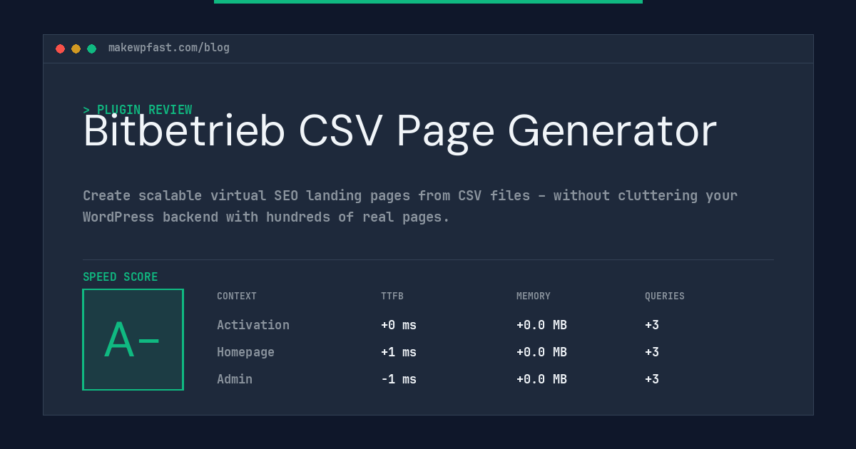 Bitbetrieb CSV Page Generator - MakeWPFast
