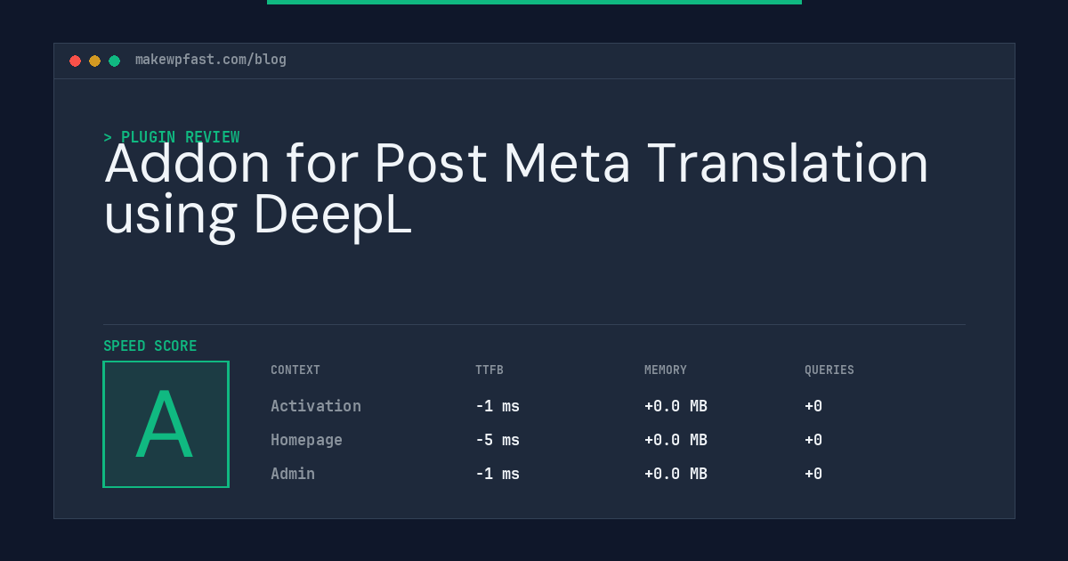 Addon for Post Meta Translation using DeepL - MakeWPFast