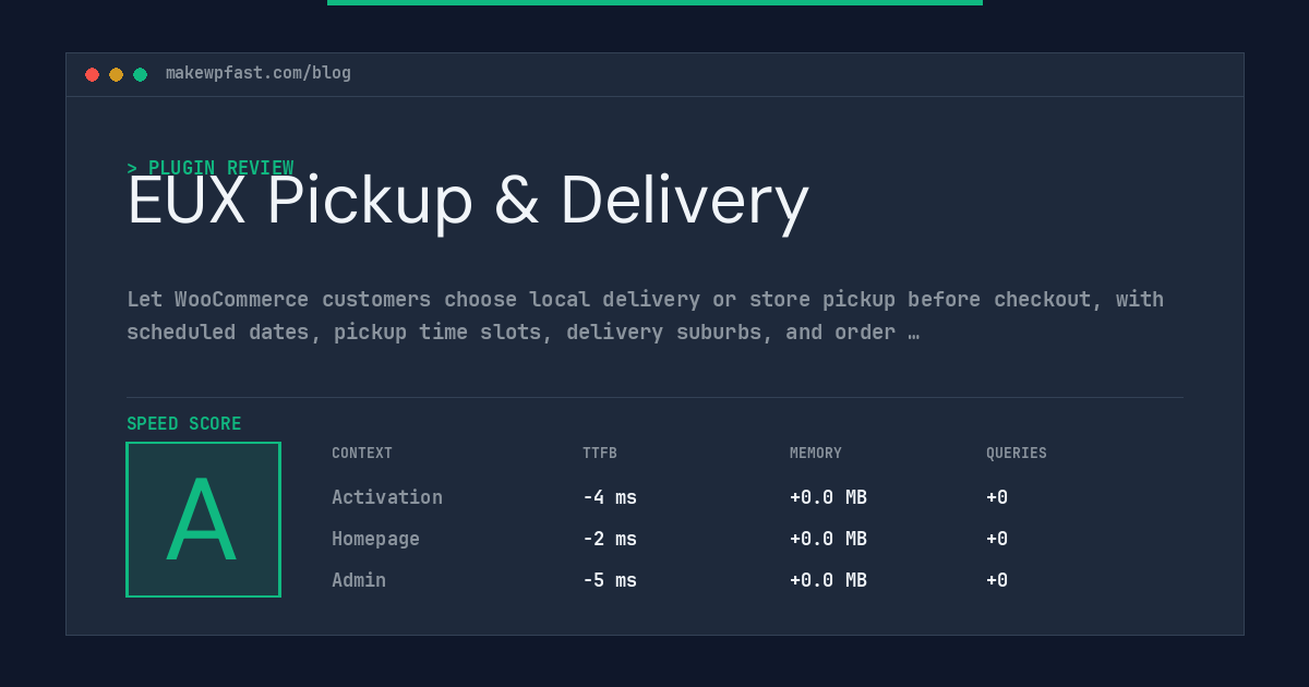 EUX Pickup & Delivery - MakeWPFast