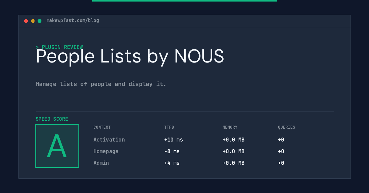 People Lists by NOUS - MakeWPFast