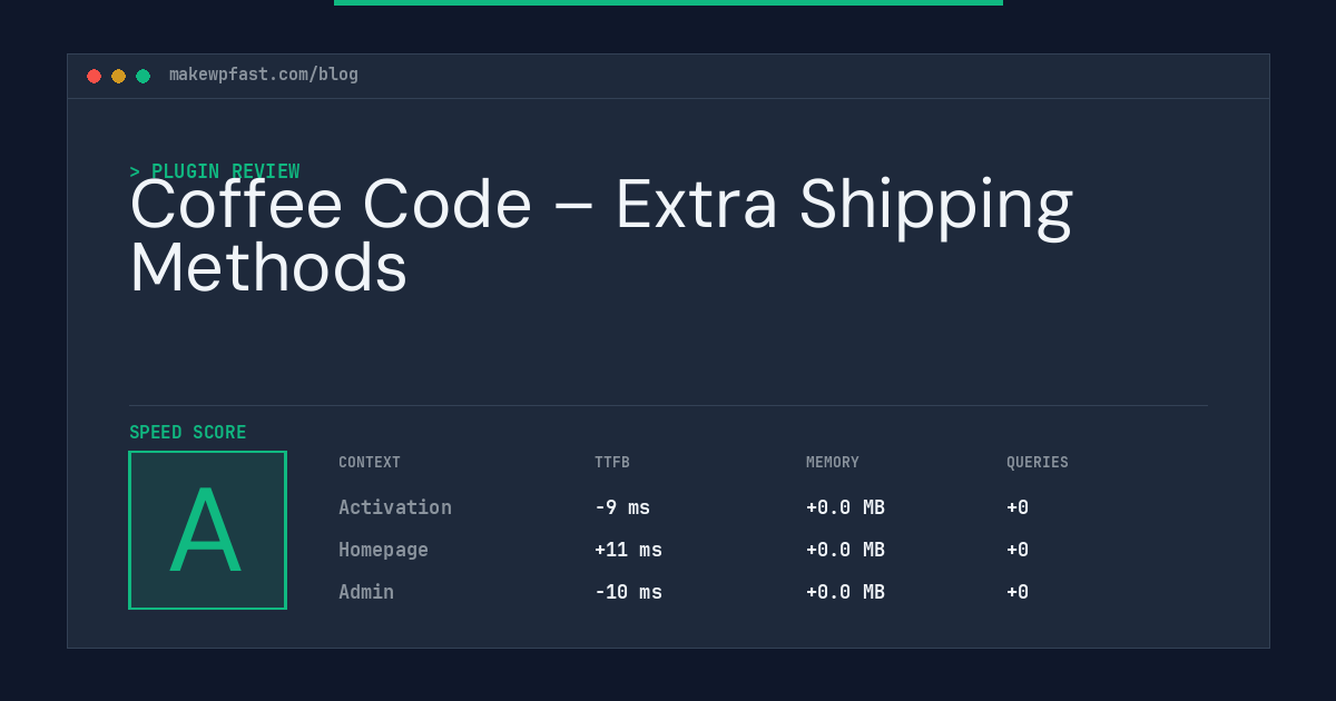 Coffee Code – Extra Shipping Methods - MakeWPFast