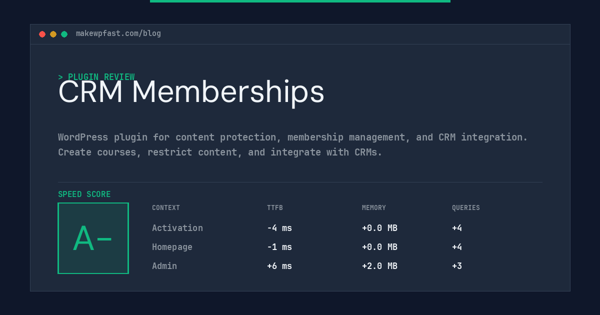 CRM Memberships - MakeWPFast