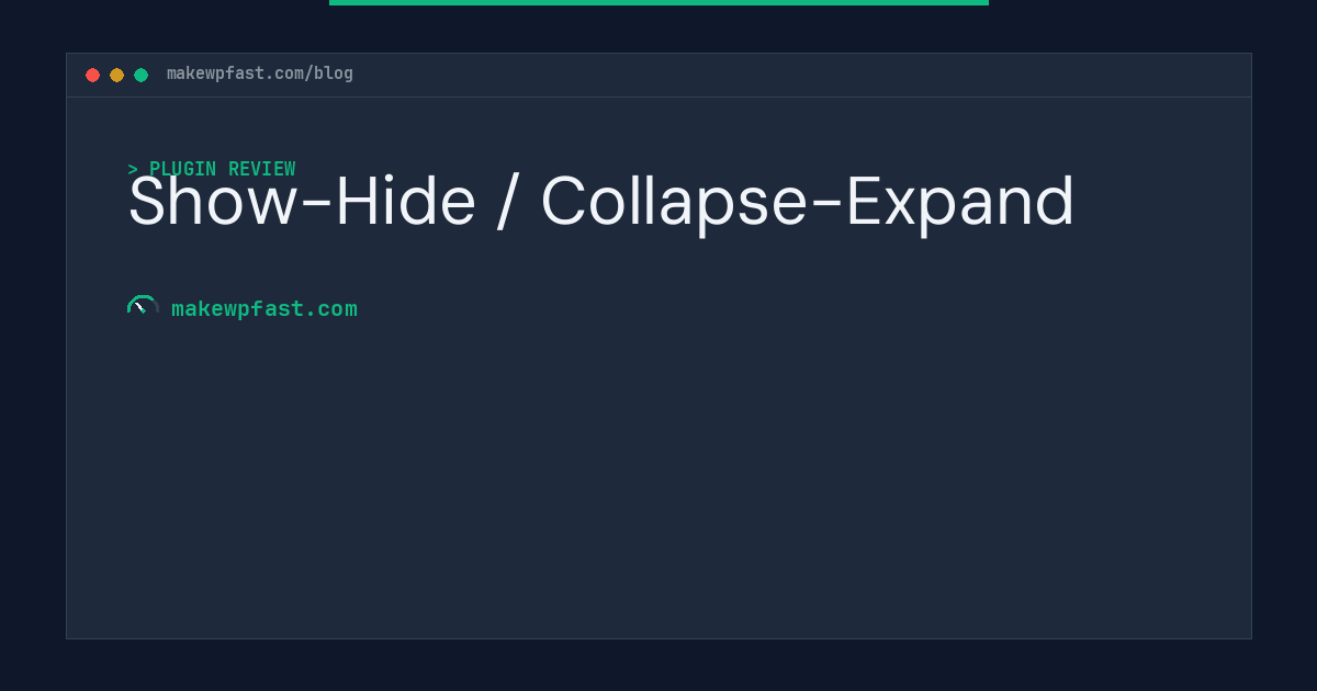 Show-Hide / Collapse-Expand - MakeWPFast