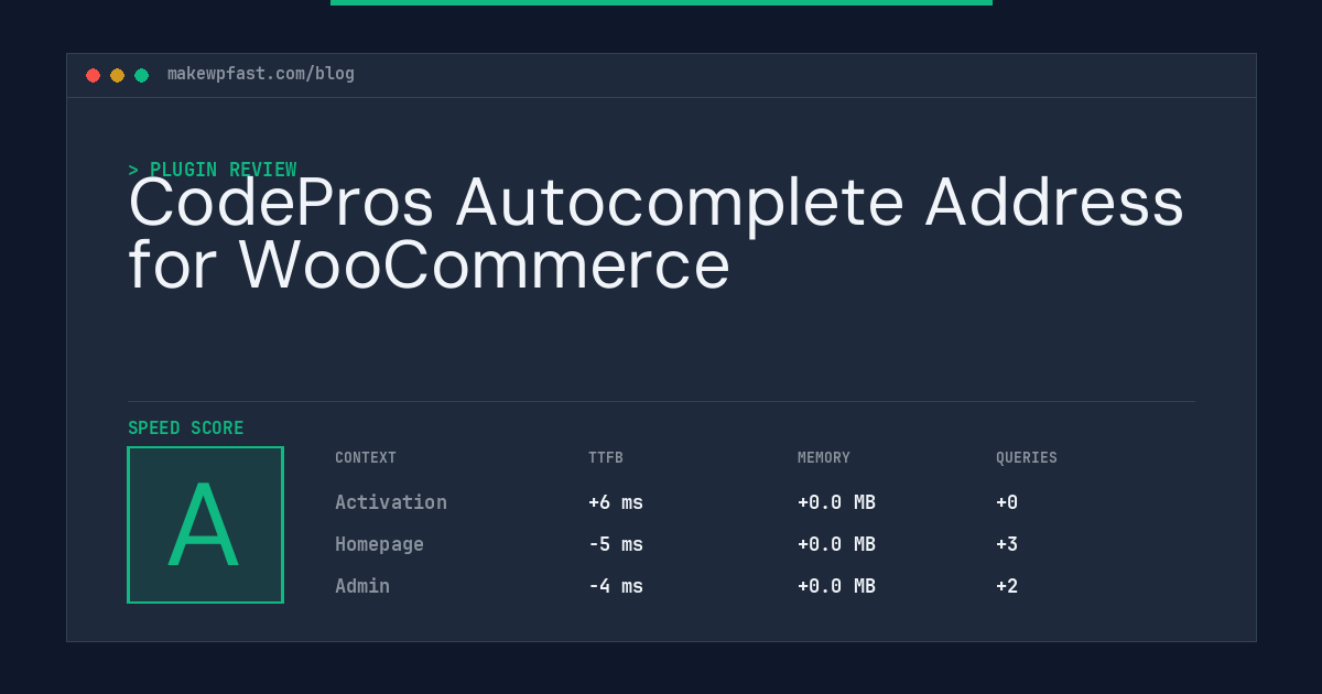 CodePros Autocomplete Address for WooCommerce - MakeWPFast