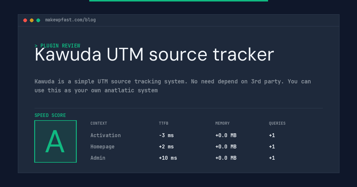 Kawuda UTM source tracker - MakeWPFast
