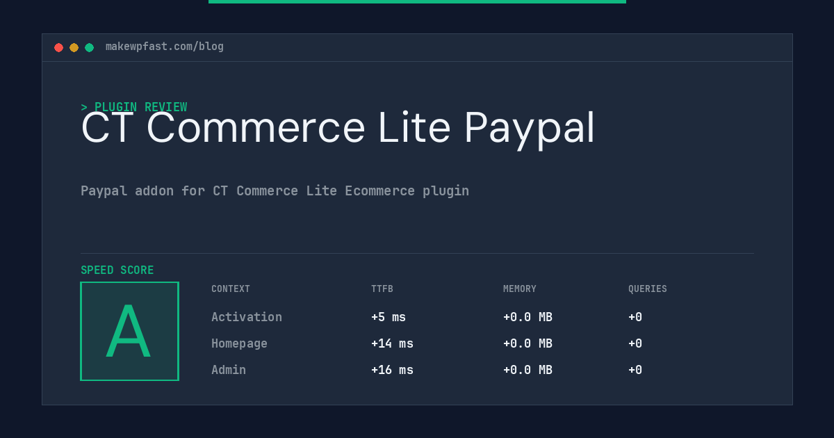CT Commerce Lite Paypal - MakeWPFast