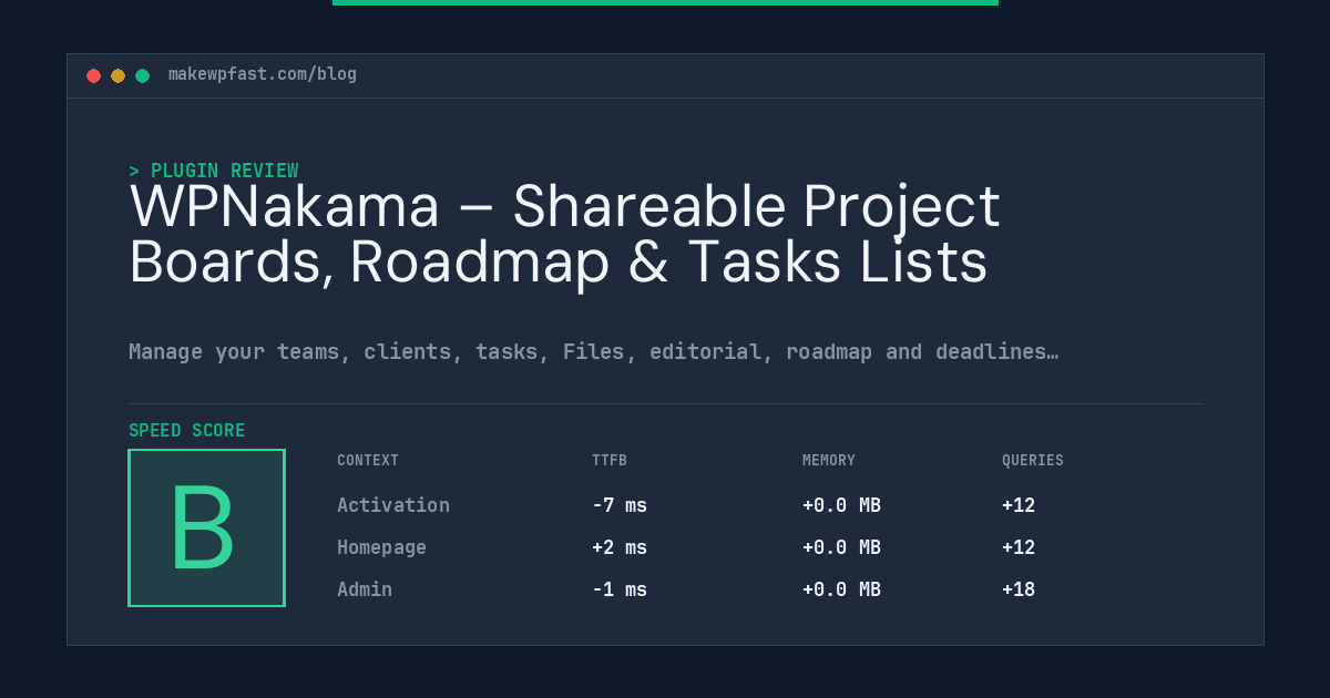 WPNakama – Shareable Project Boards, Roadmap & Tasks Lists - MakeWPFast