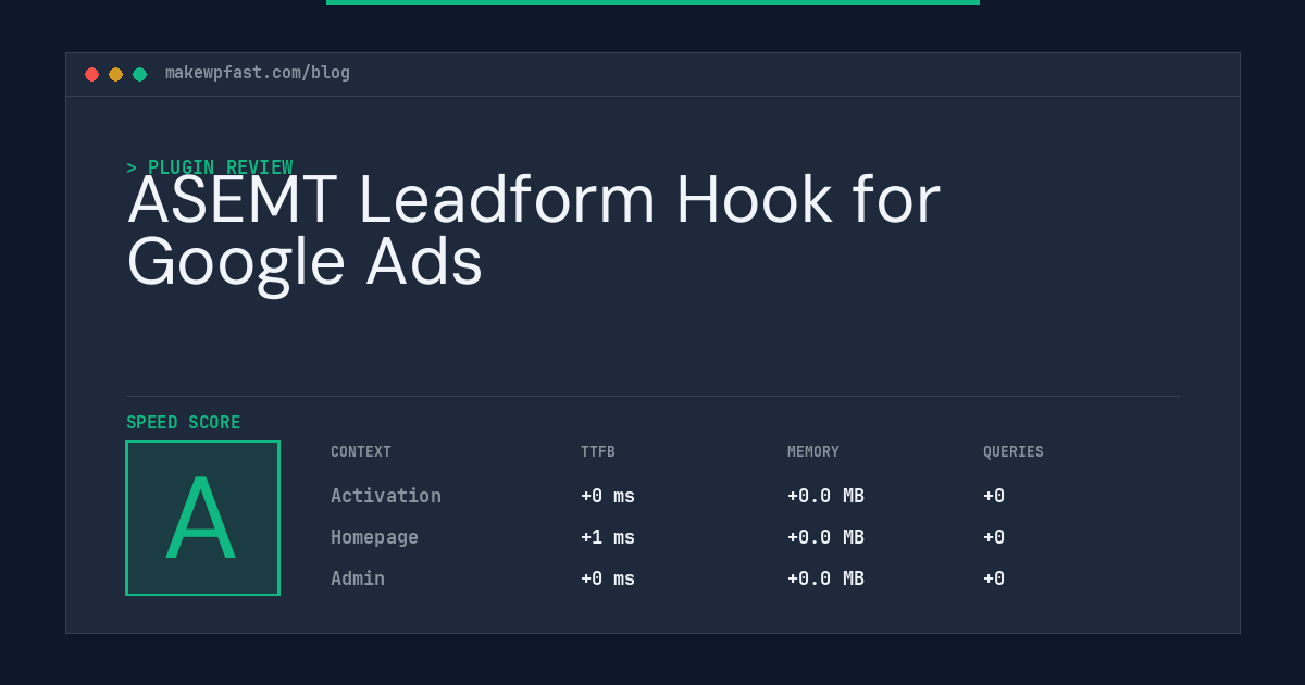 ASEMT Leadform Hook for Google Ads - MakeWPFast