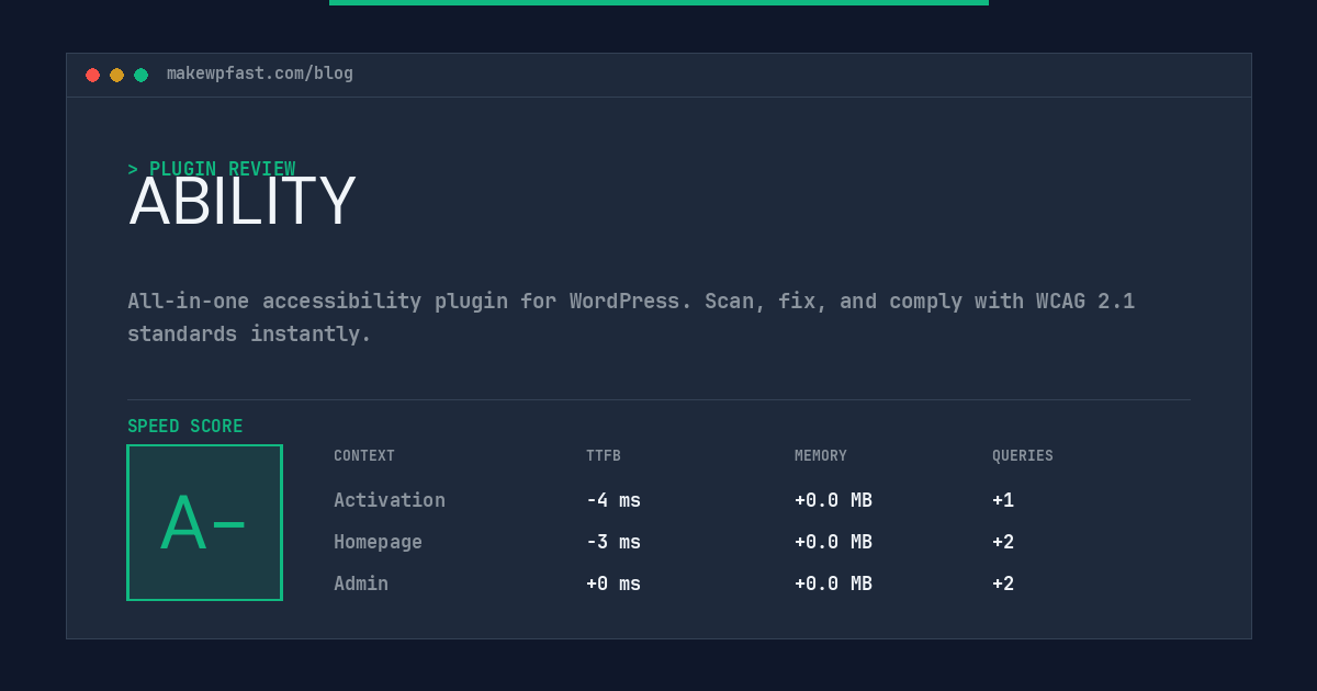 ABILITY - MakeWPFast