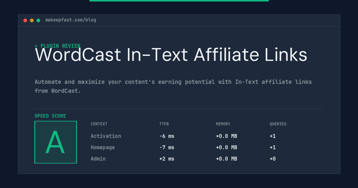 WordCast In-Text Affiliate Links - MakeWPFast