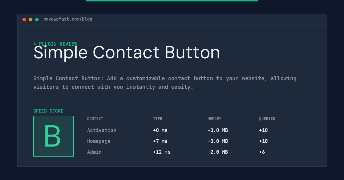 Simple Contact Button - MakeWPFast