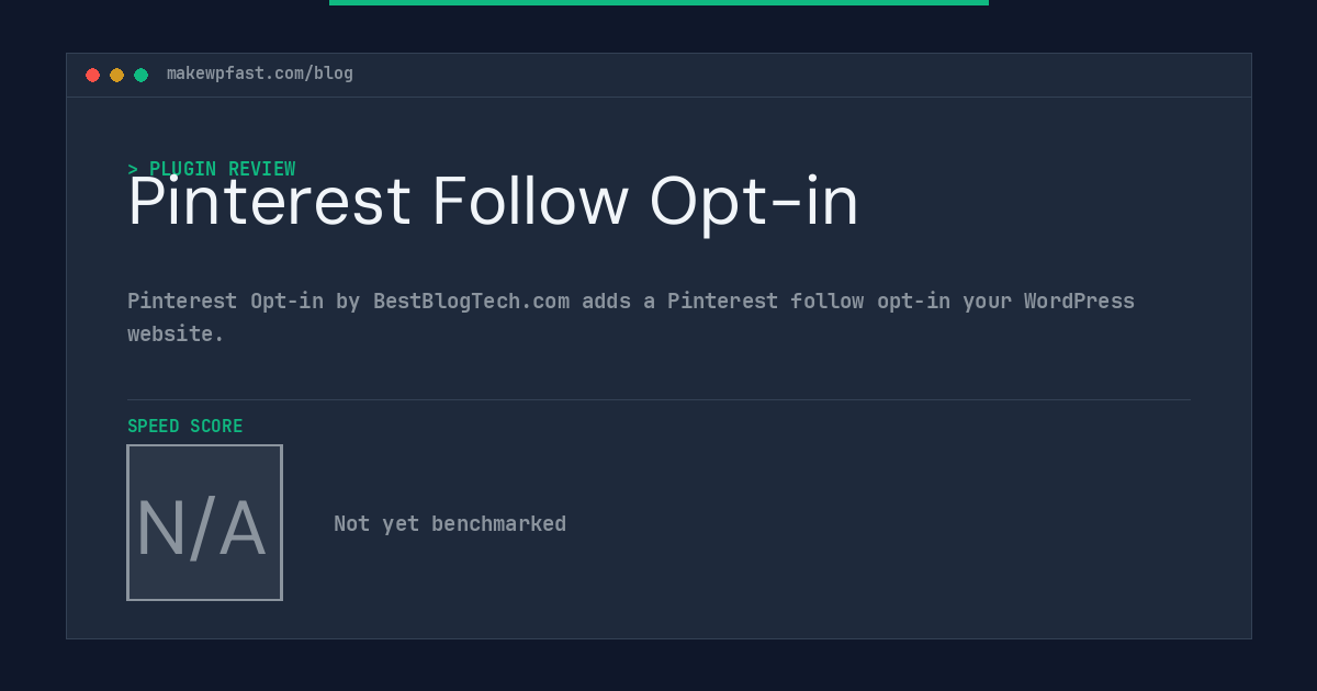 Pinterest Follow Opt-in - MakeWPFast