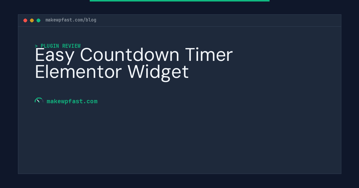 Easy Countdown Timer Elementor Widget - MakeWPFast
