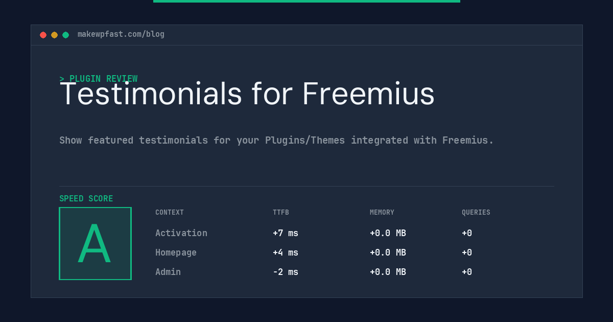 Testimonials for Freemius - MakeWPFast