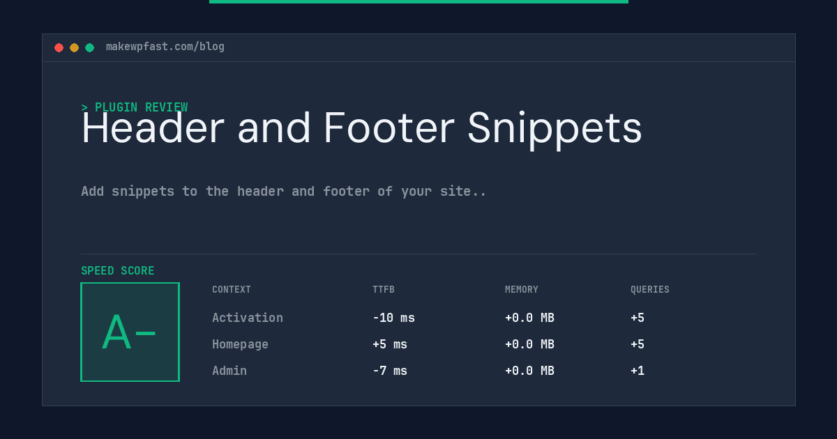 Header and Footer Snippets - MakeWPFast