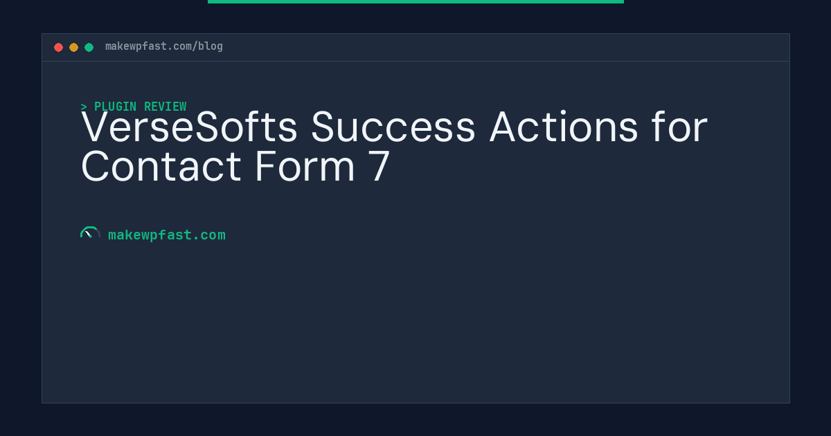 VerseSofts Success Actions for Contact Form 7 - MakeWPFast