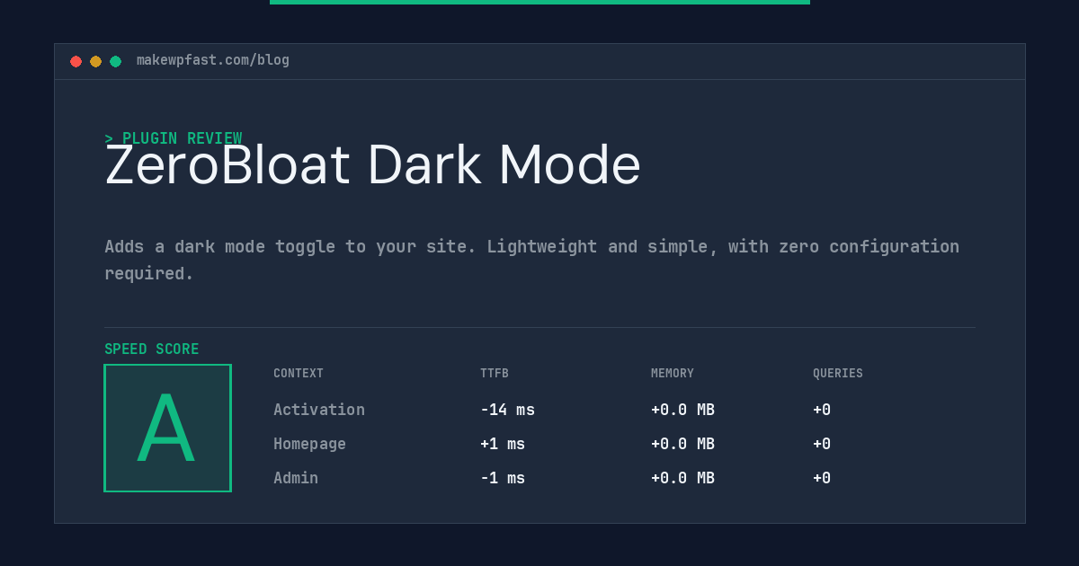 ZeroBloat Dark Mode - MakeWPFast