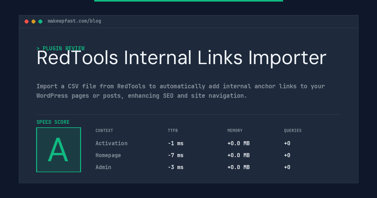 RedTools Internal Links Importer - MakeWPFast