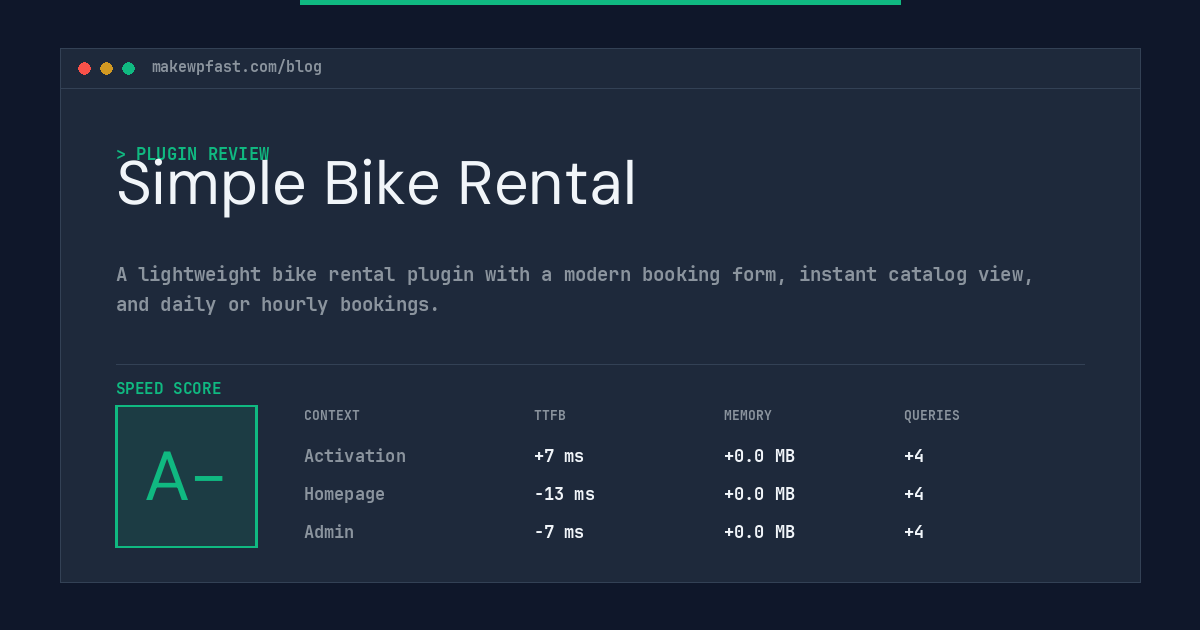 Simple Bike Rental - MakeWPFast