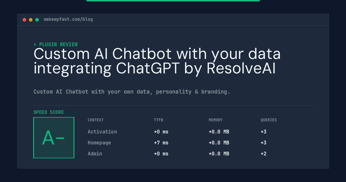 Custom AI Chatbot with your data integrating ChatGPT by ResolveAI - MakeWPFast