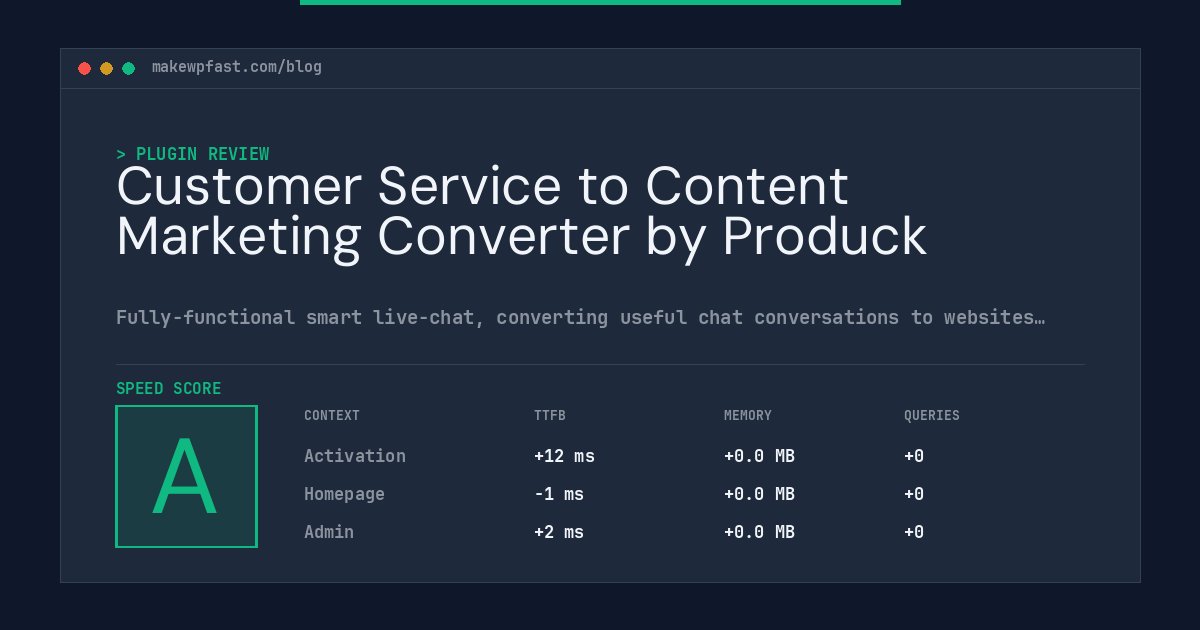 Customer Service to Content Marketing Converter by Produck - MakeWPFast