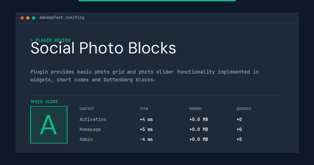 Social Photo Blocks - MakeWPFast
