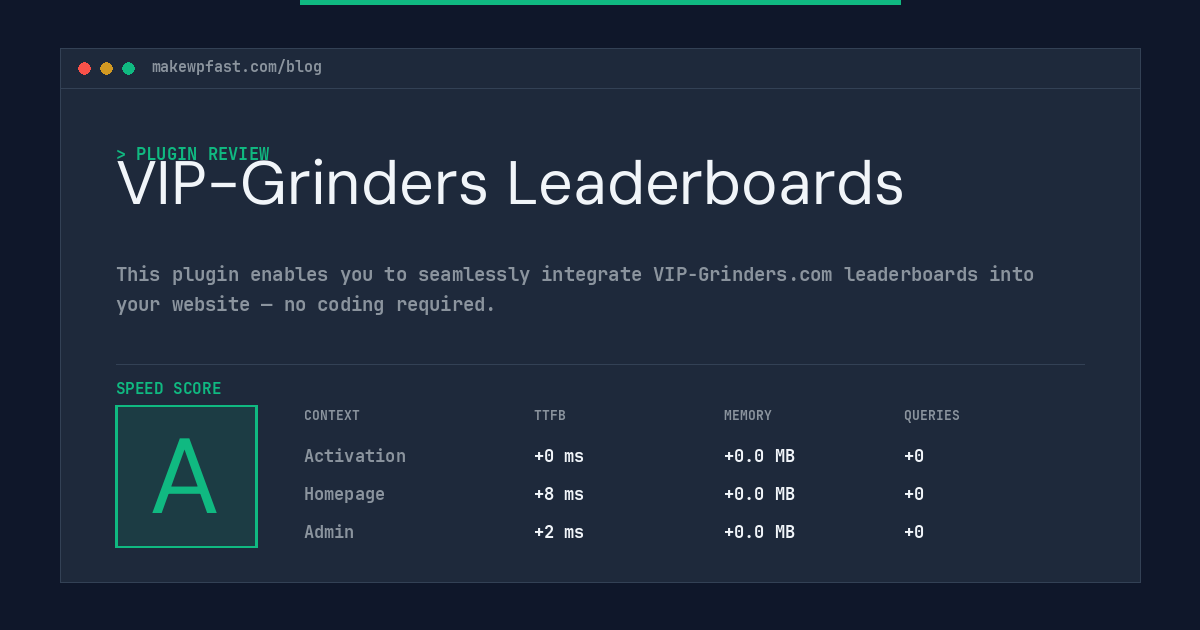 VIP-Grinders Leaderboards - MakeWPFast