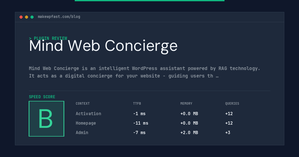 Mind Web Concierge - MakeWPFast