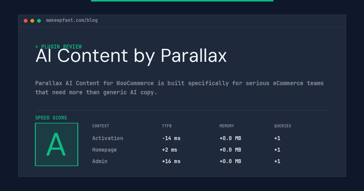 AI Content by Parallax - MakeWPFast