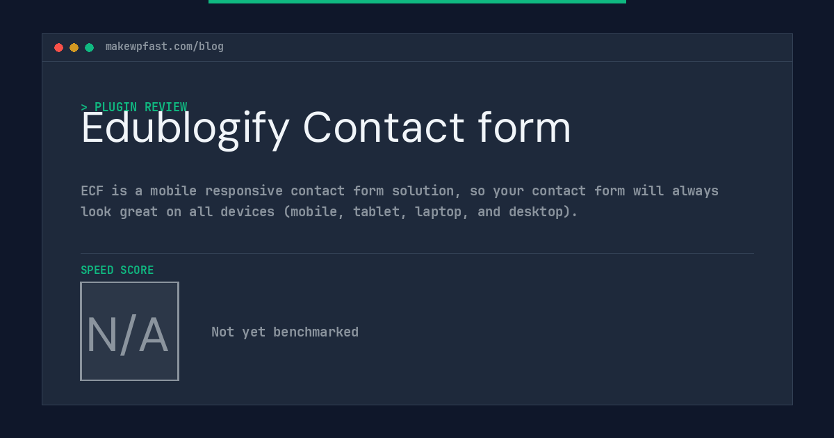 Edublogify Contact form - MakeWPFast