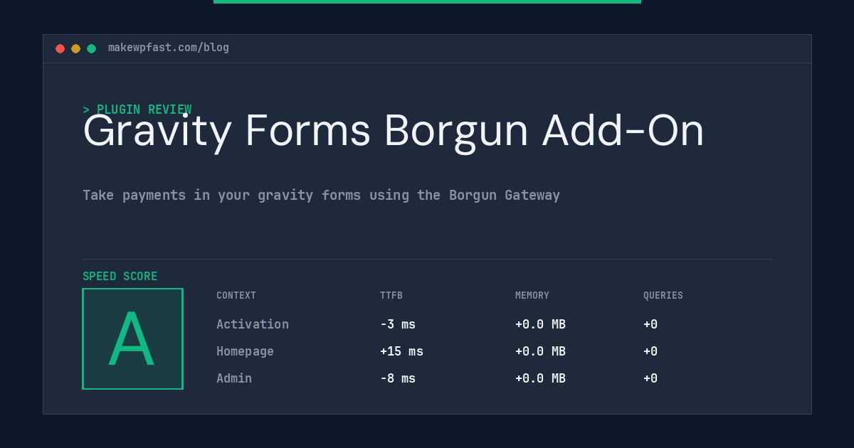 Gravity Forms Borgun Add-On - MakeWPFast
