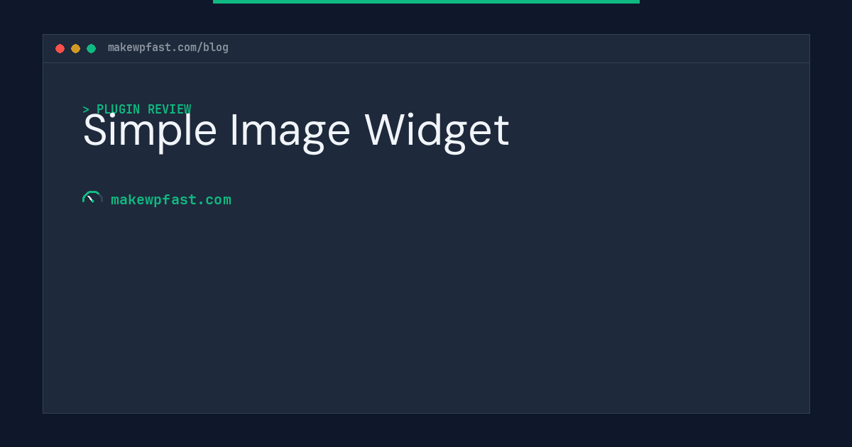 Simple Image Widget - MakeWPFast