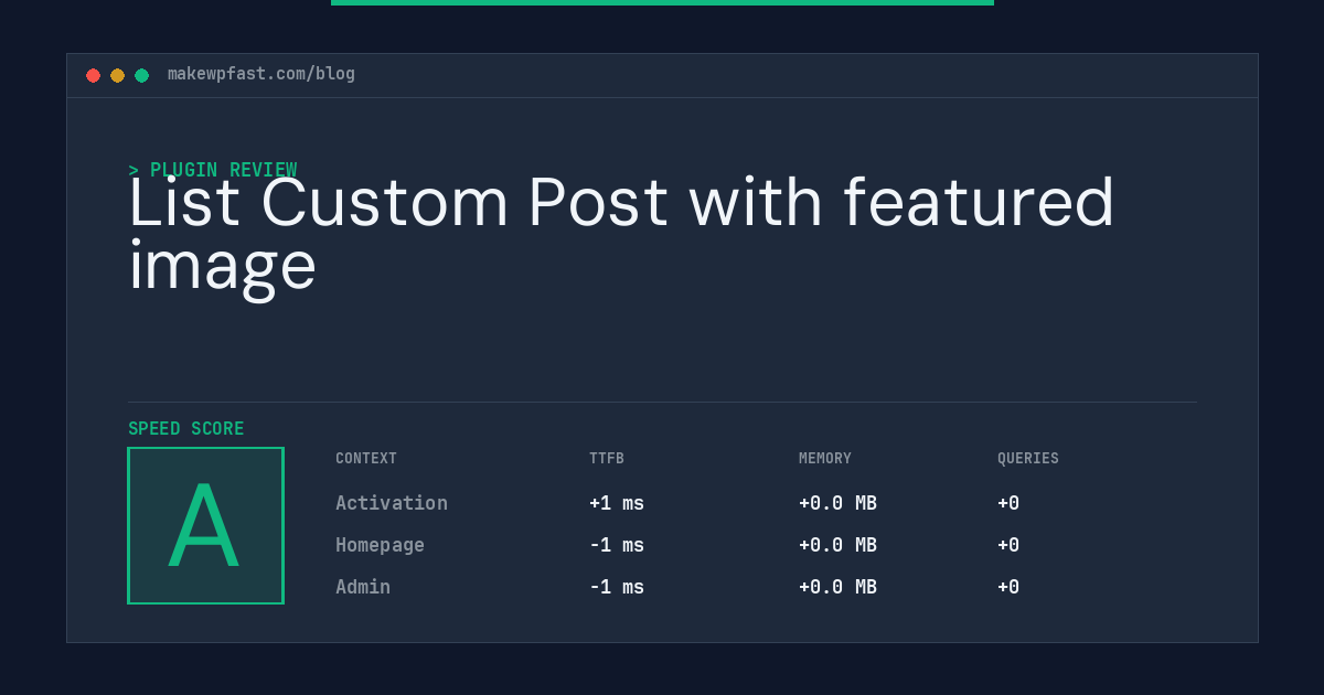 List Custom Post with featured image - MakeWPFast