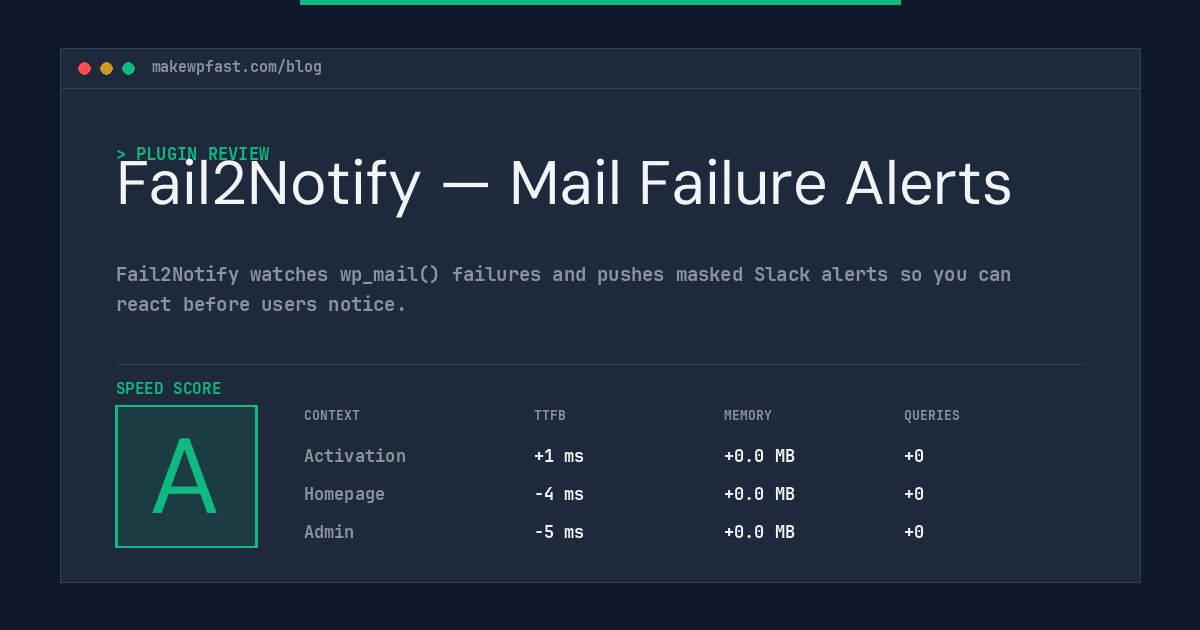 Fail2Notify — Mail Failure Alerts - MakeWPFast
