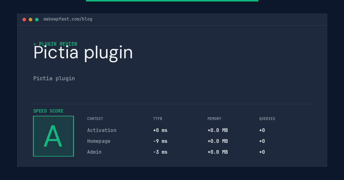 Pictia plugin - MakeWPFast