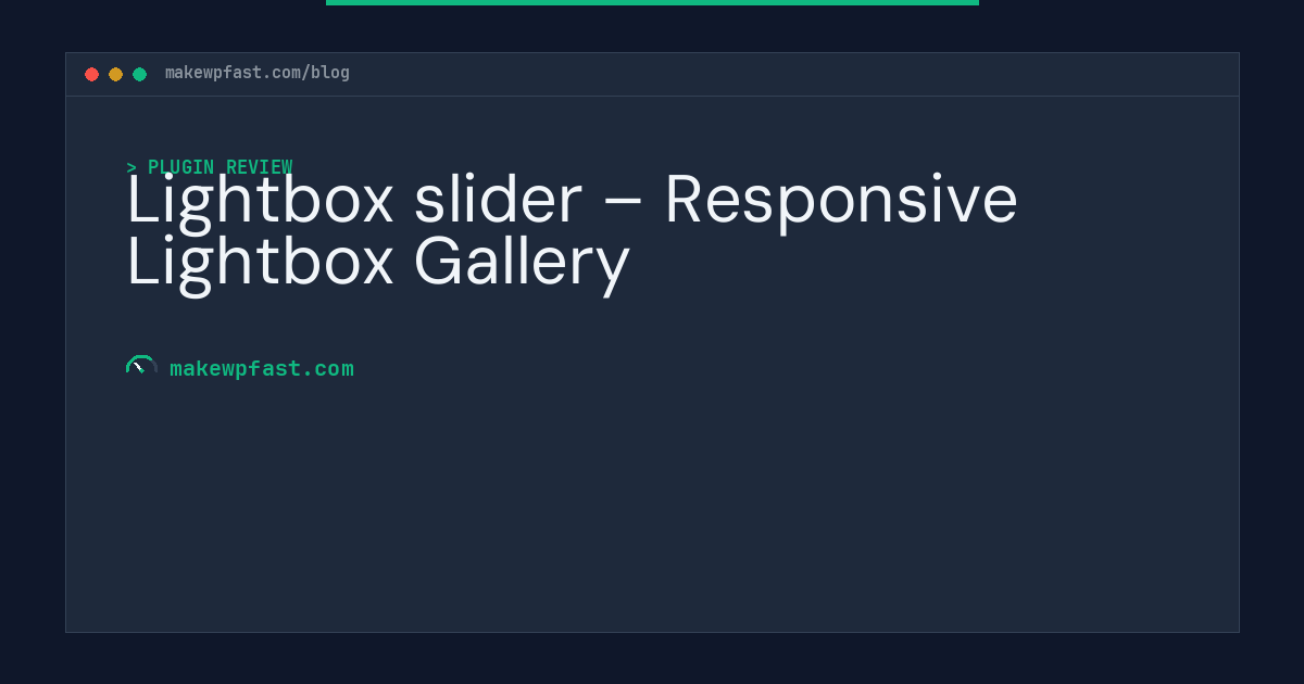 Lightbox slider – Responsive Lightbox Gallery - MakeWPFast