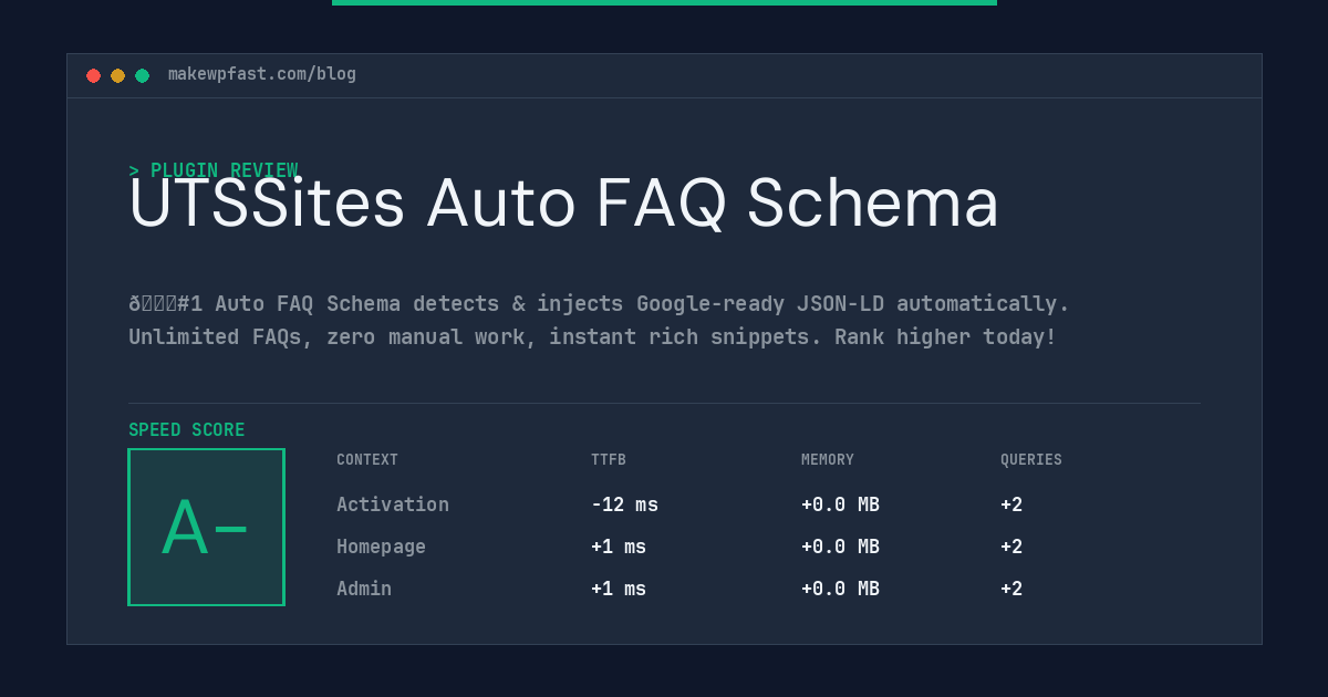 UTSSites Auto FAQ Schema - MakeWPFast