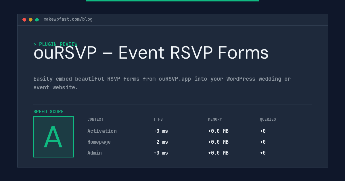 ouRSVP – Event RSVP Forms - MakeWPFast