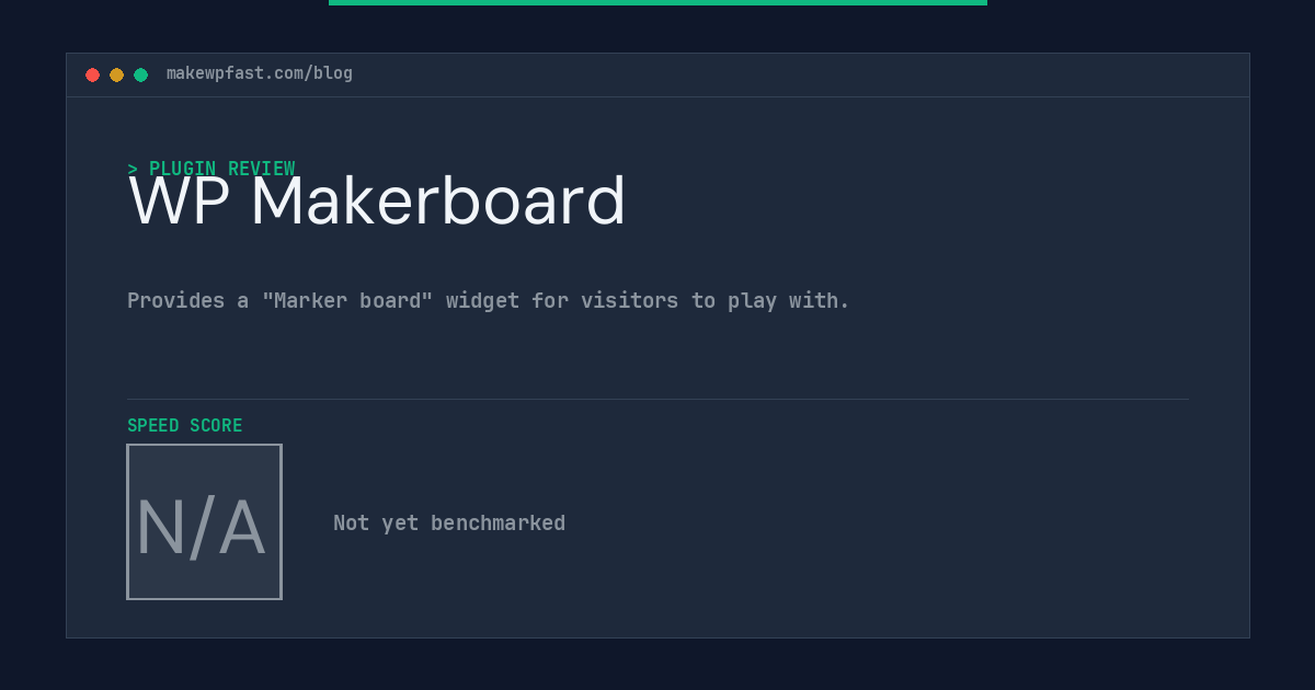 WP Makerboard - MakeWPFast