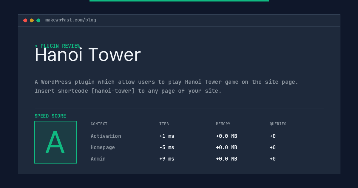 Hanoi Tower - MakeWPFast
