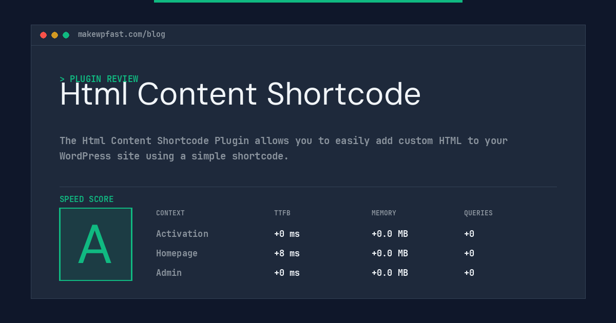Html Content Shortcode - MakeWPFast