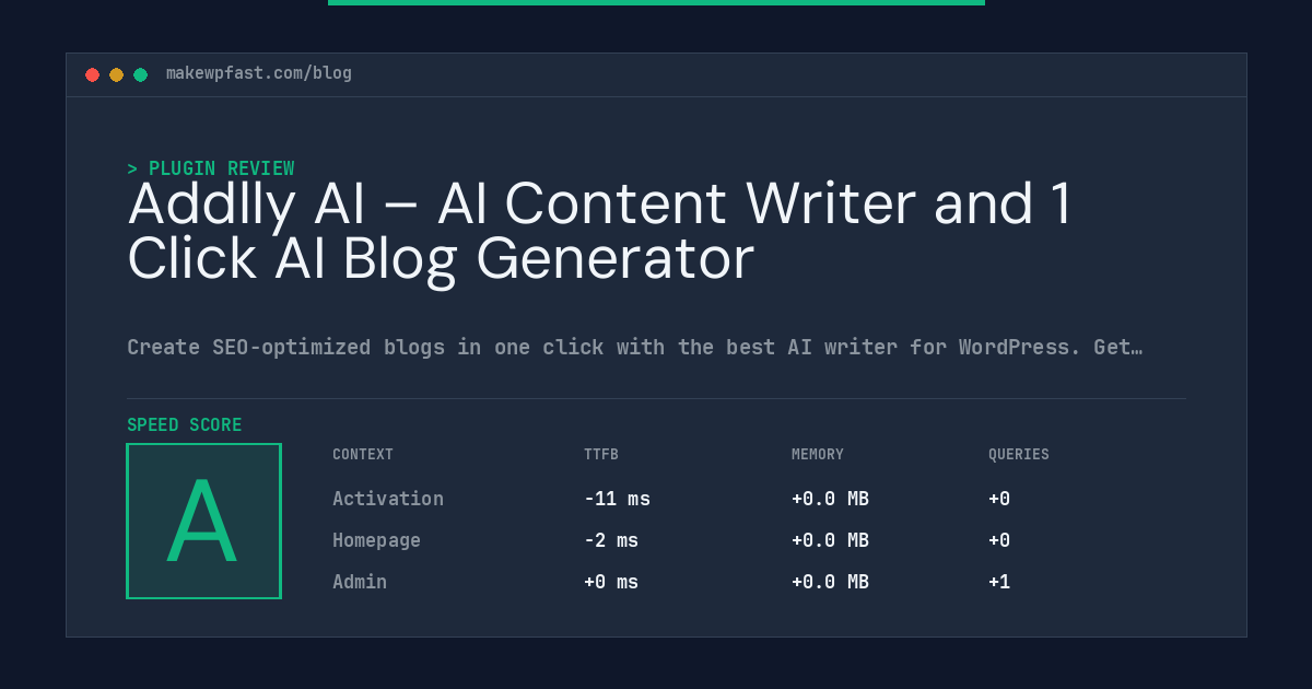 Addlly AI – AI Content Writer and 1 Click AI Blog Generator - MakeWPFast