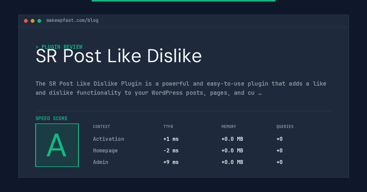 SR Post Like Dislike - MakeWPFast