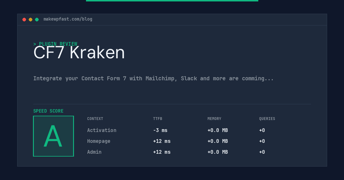 CF7 Kraken - MakeWPFast